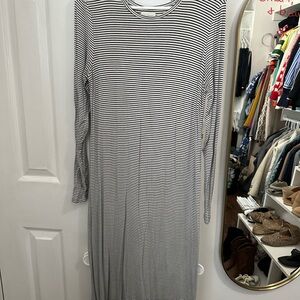 Striped Long Sleeve Maxi Dress